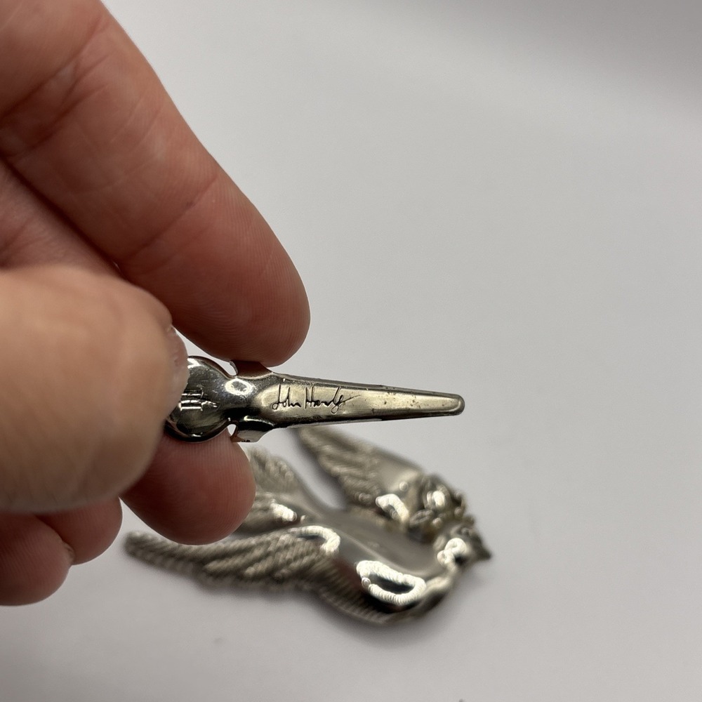 John Hardy Silver Tone Dove Scarf Clip- Damaged - Picture 2 of 6